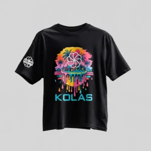 Kolas Branded T-Shirt Neon Summer Vibes Black 1