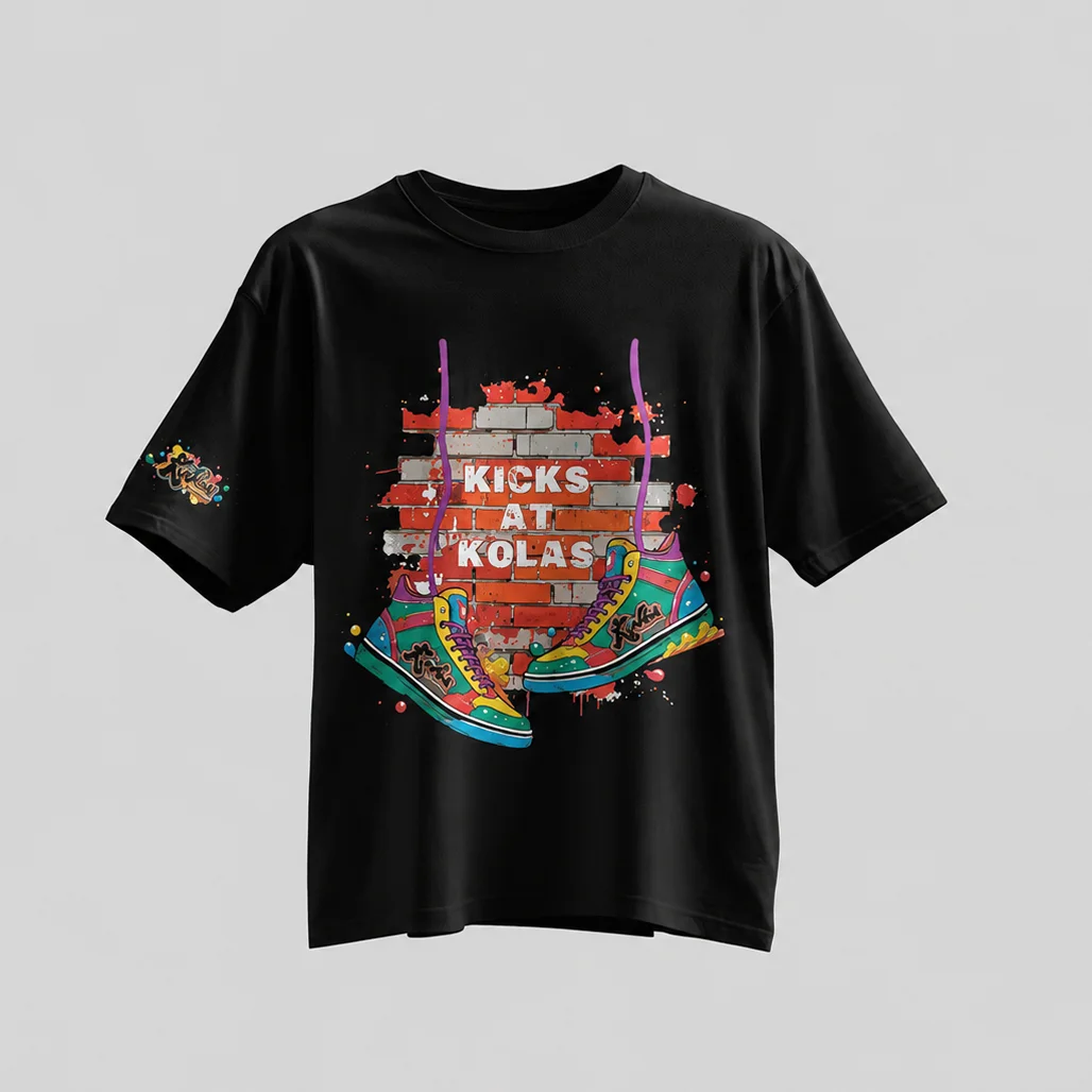 Kicks Branded T-Shirt Sneakers Black 1