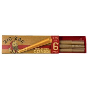 Zig-Zag Unbleached Cones 6pk