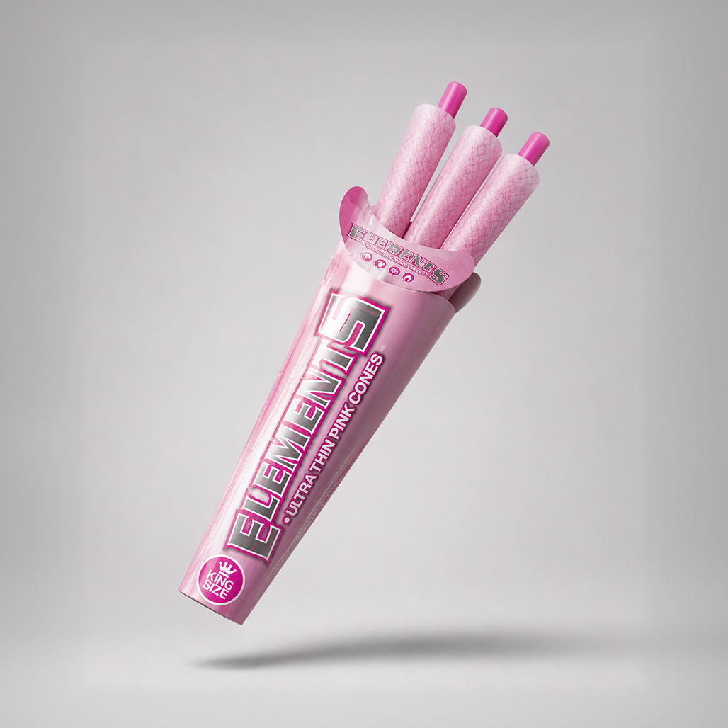 Elements King Size Ultra Thin Pink Cones 3pk